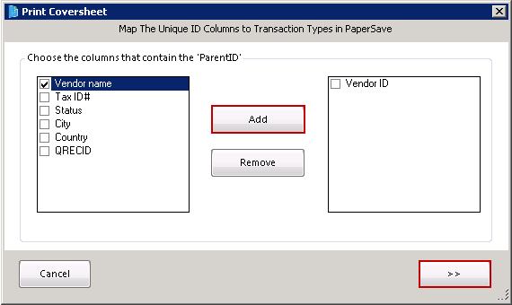 Print Coversheet from query-3
