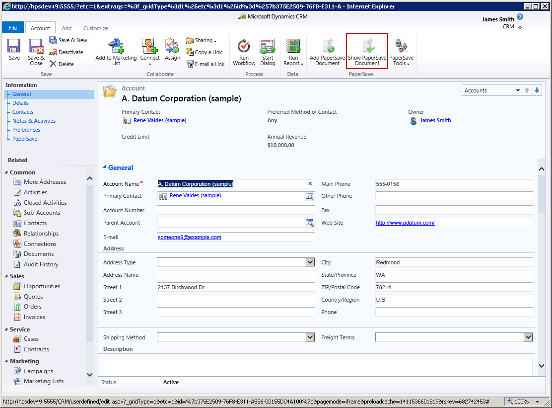 User Guide for PaperSave for Dynamics CRM > View Documents > Document ...
