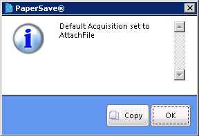 Default acquisition mesage