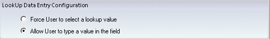 Lookup Data Entry Configuration
