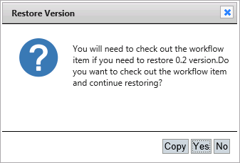 Restore Message - Workflow Item