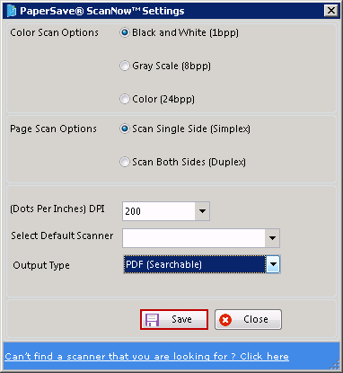 ScanNow Settings_windows