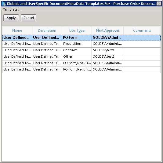 Tamplate list