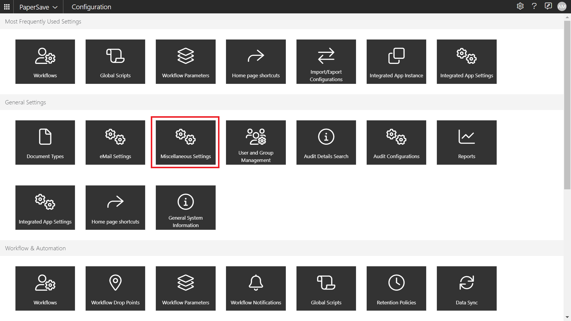 Miscellaneous Settings