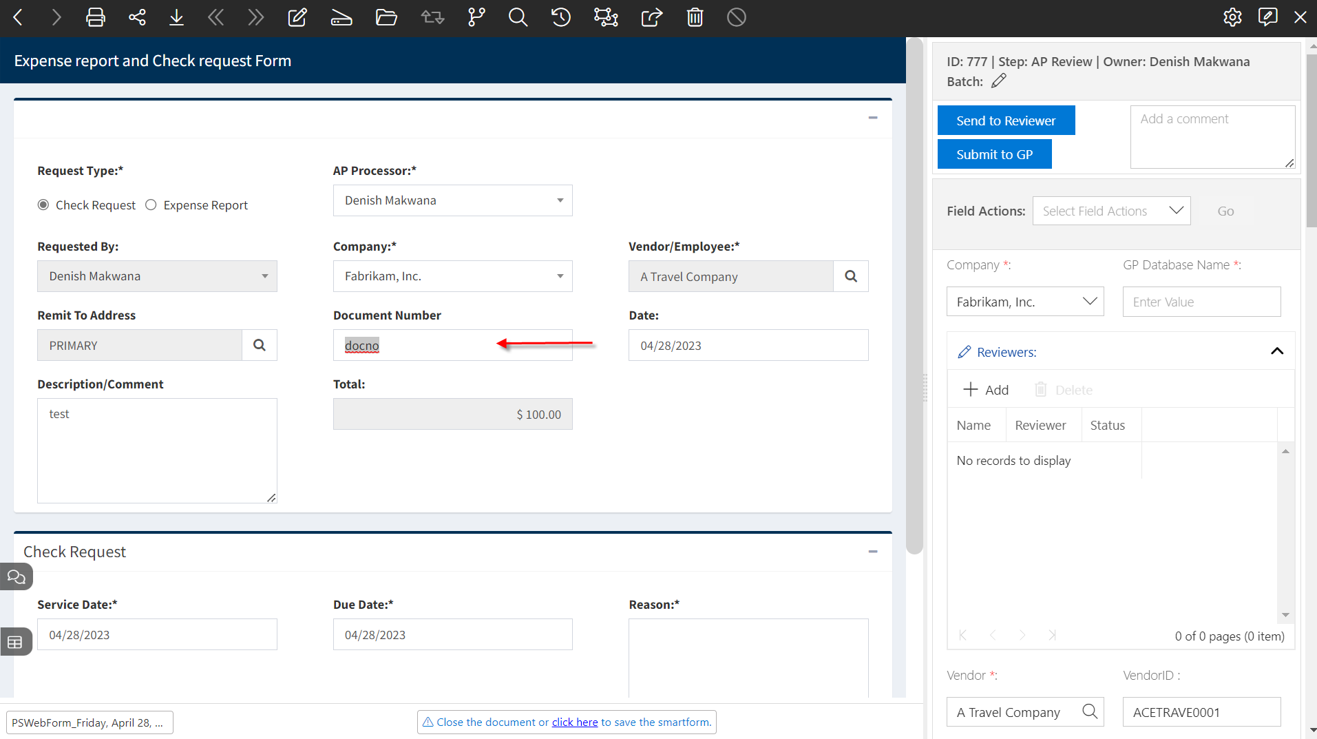 Modifying the Smart form values