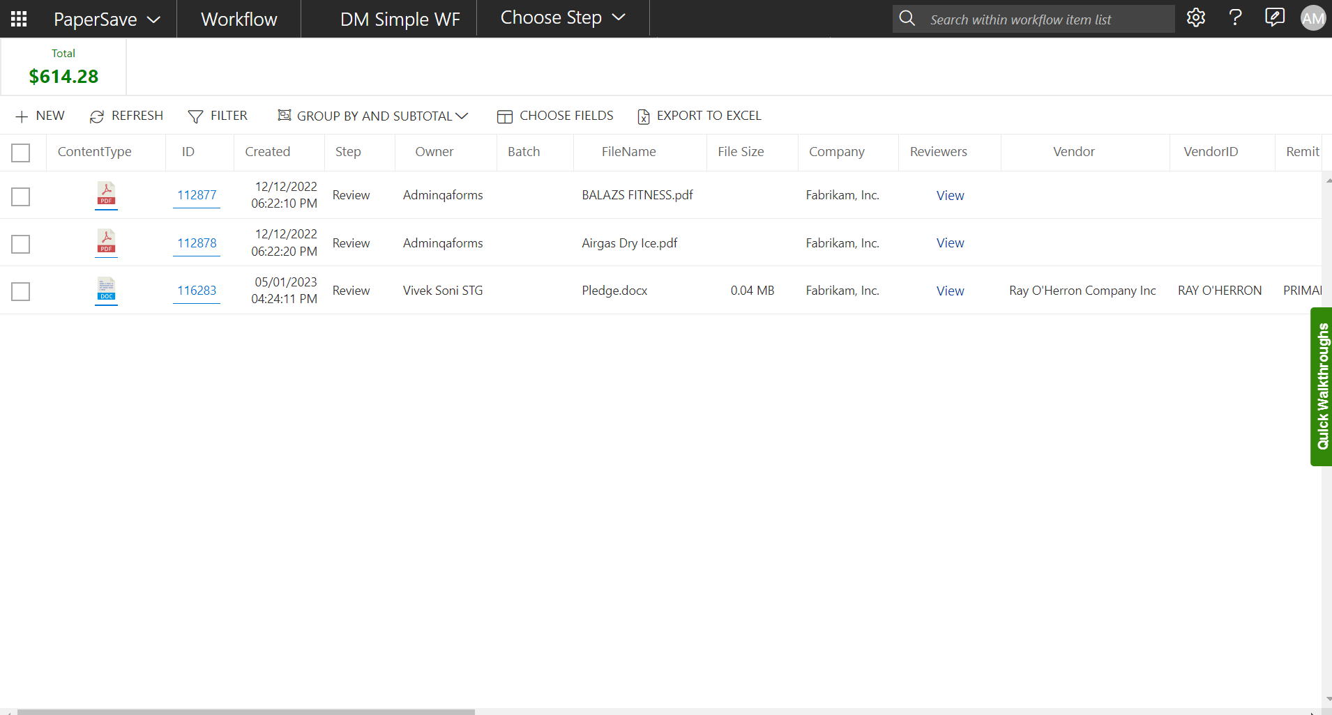 Workflow Quick Measure
