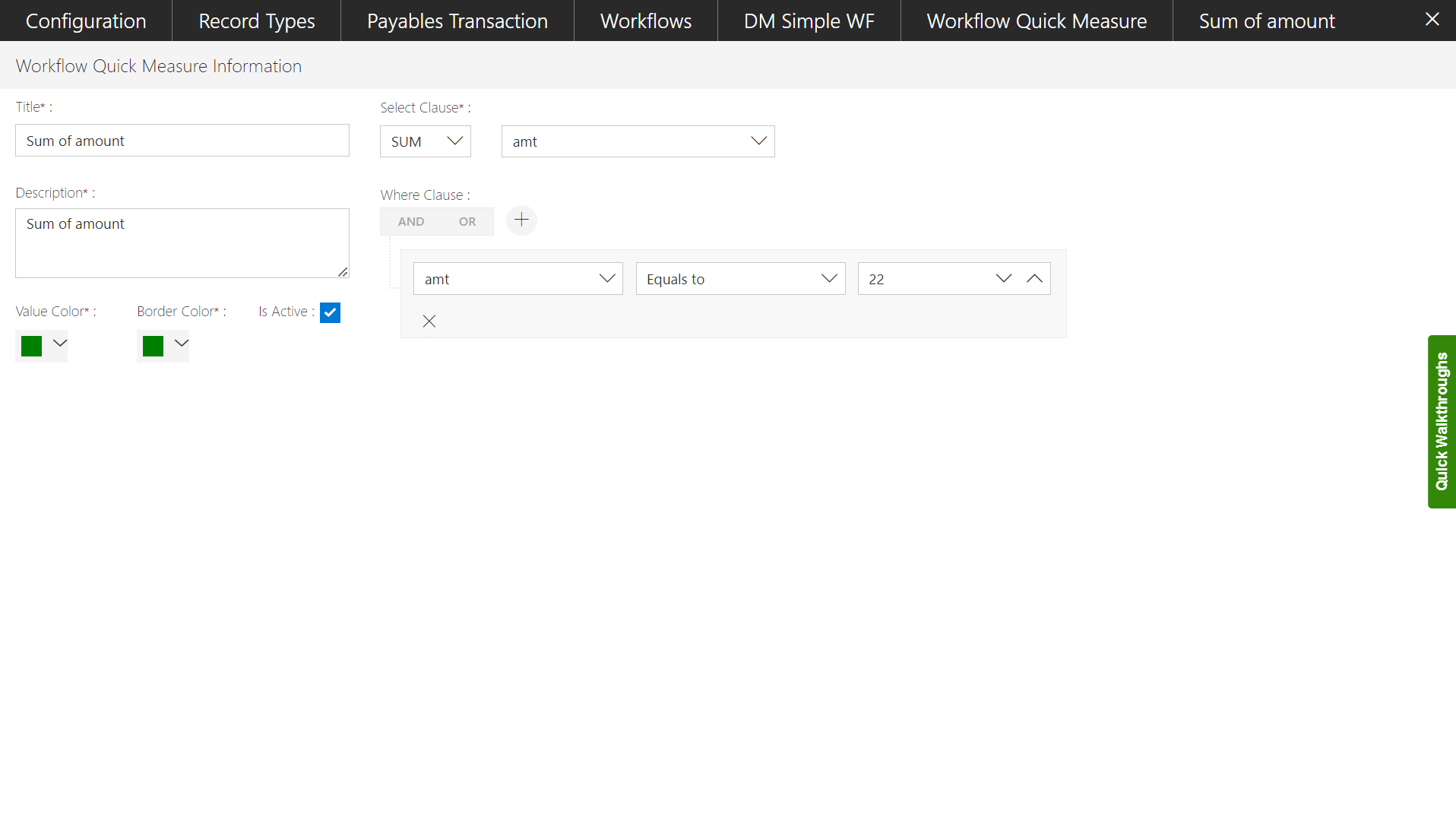 Managing a Workflow Quick Measure