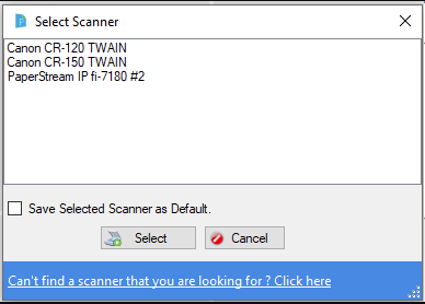 ScanNow using TWAIN scanner