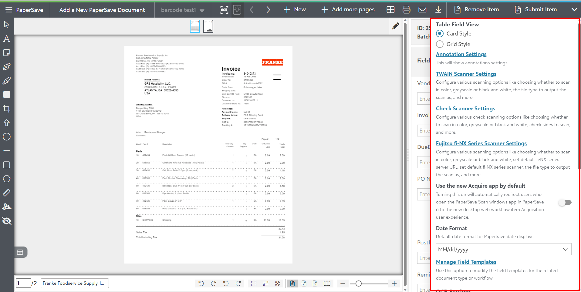 Validating documents in PaperSave Workflow Area