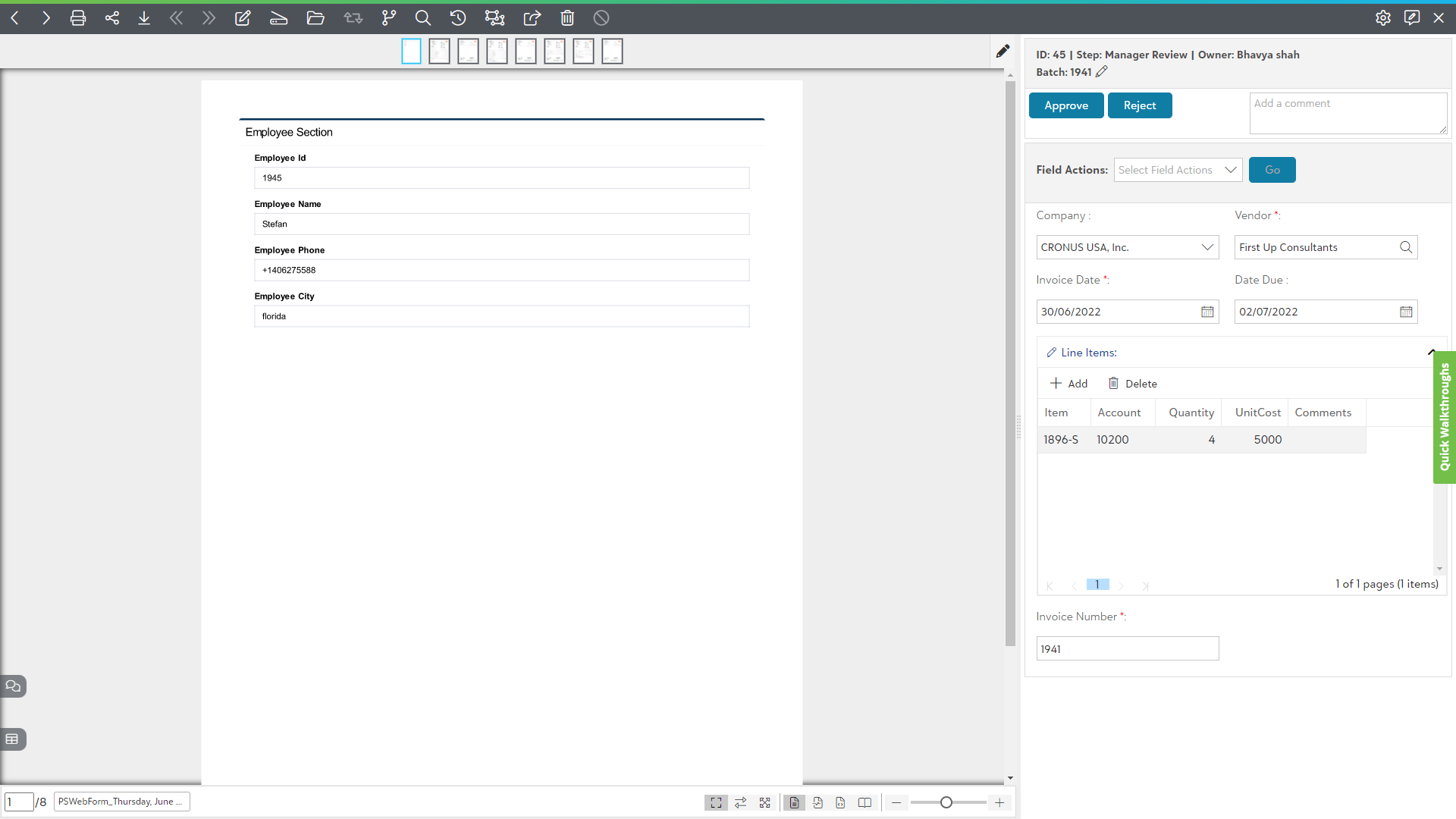 Viewing Workflow items submitted via Smart Forms