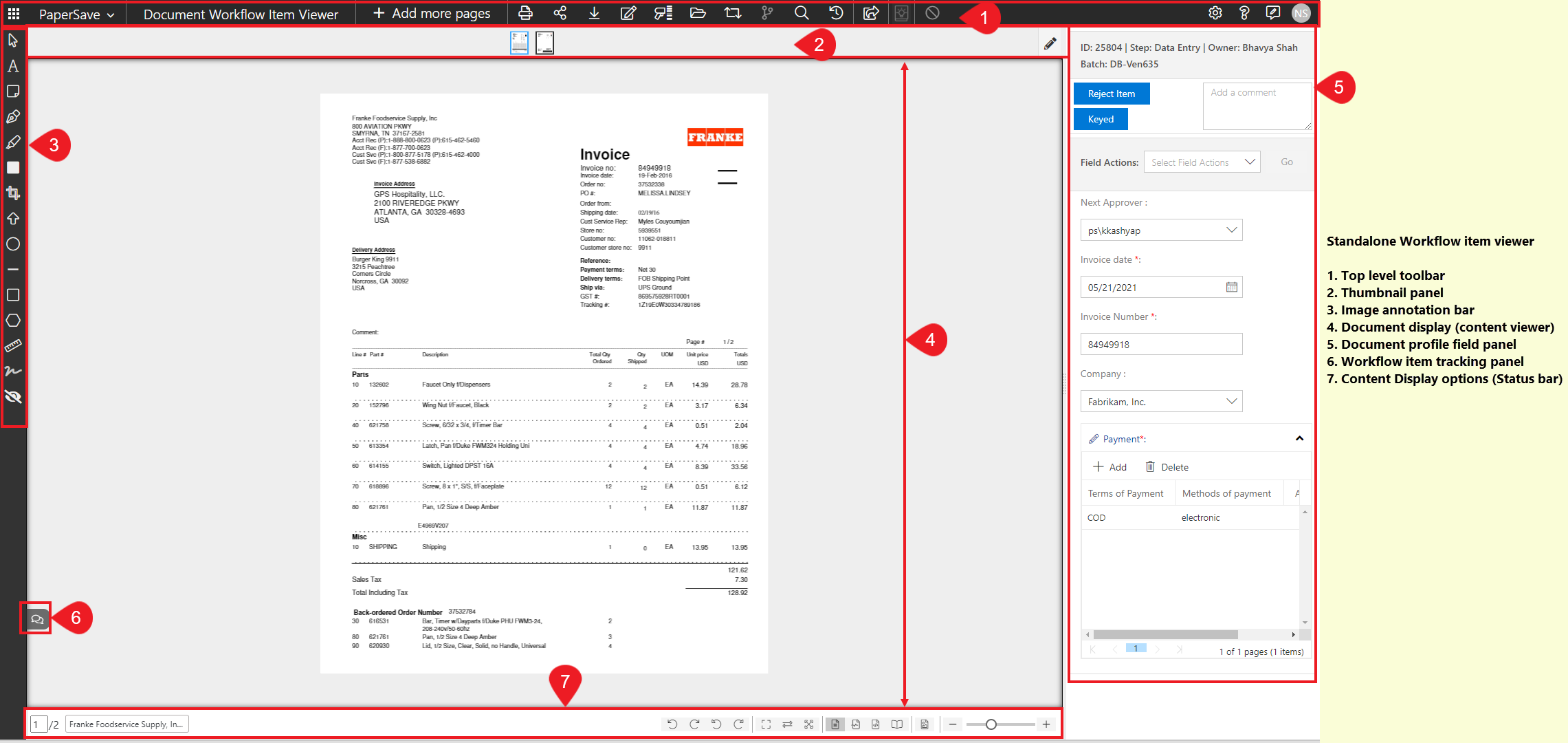 Standalone Workflow item viewer