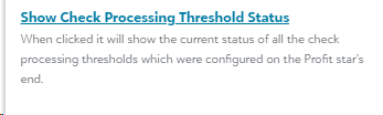 Check Processing Threshold status in Settings