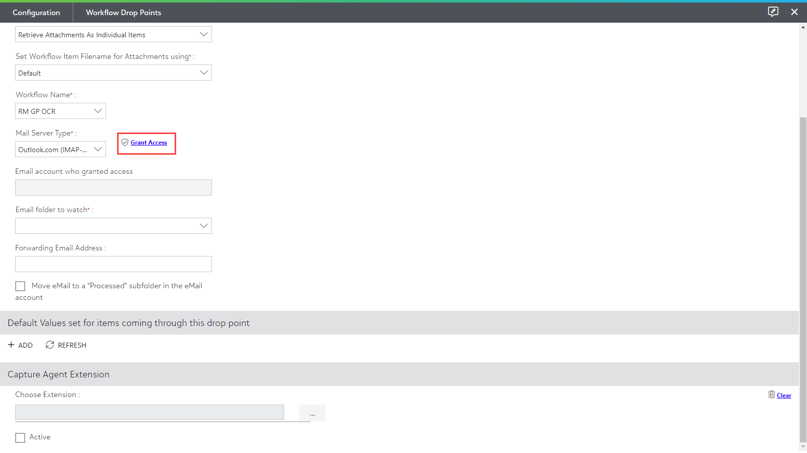 Creating an Email Type Drop point for Microsoft 365 or Outlook