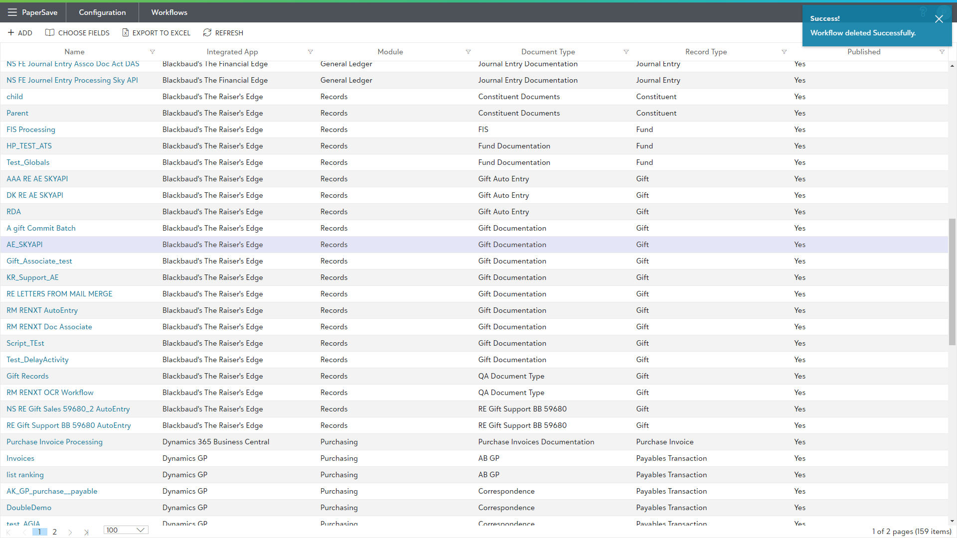 Deleting a Workflow