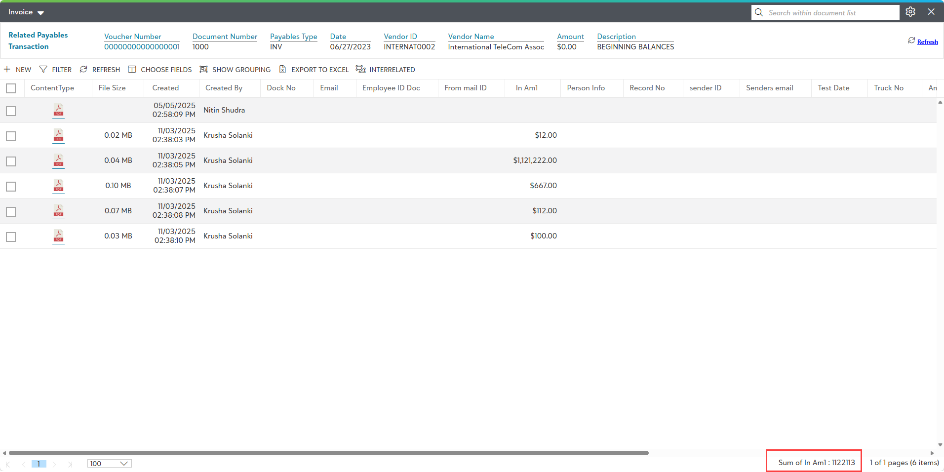 Browsing documents in the Integrated App records
