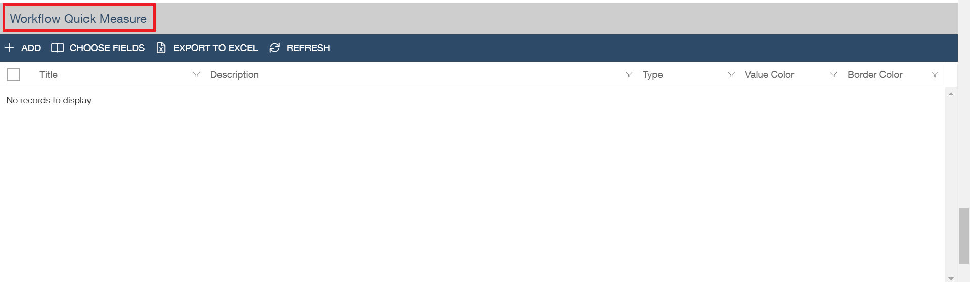 Adding Workflow Quick Measure