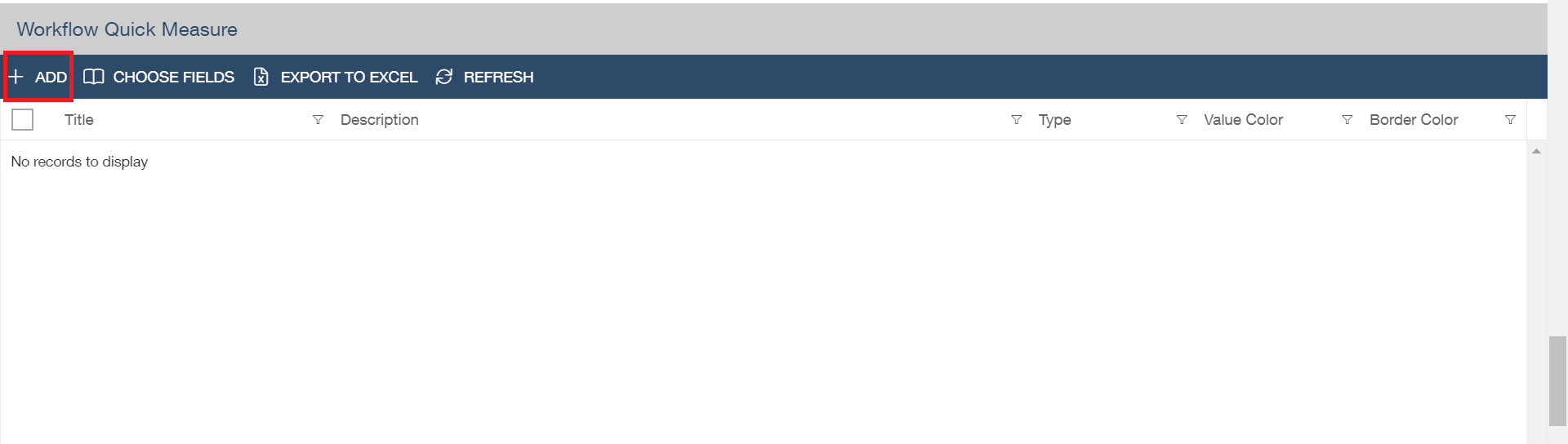 Adding Workflow Quick Measure