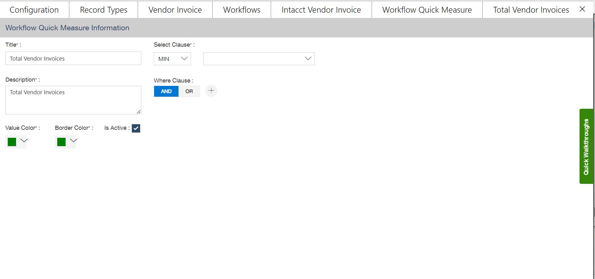 Managing a Workflow Quick Measure